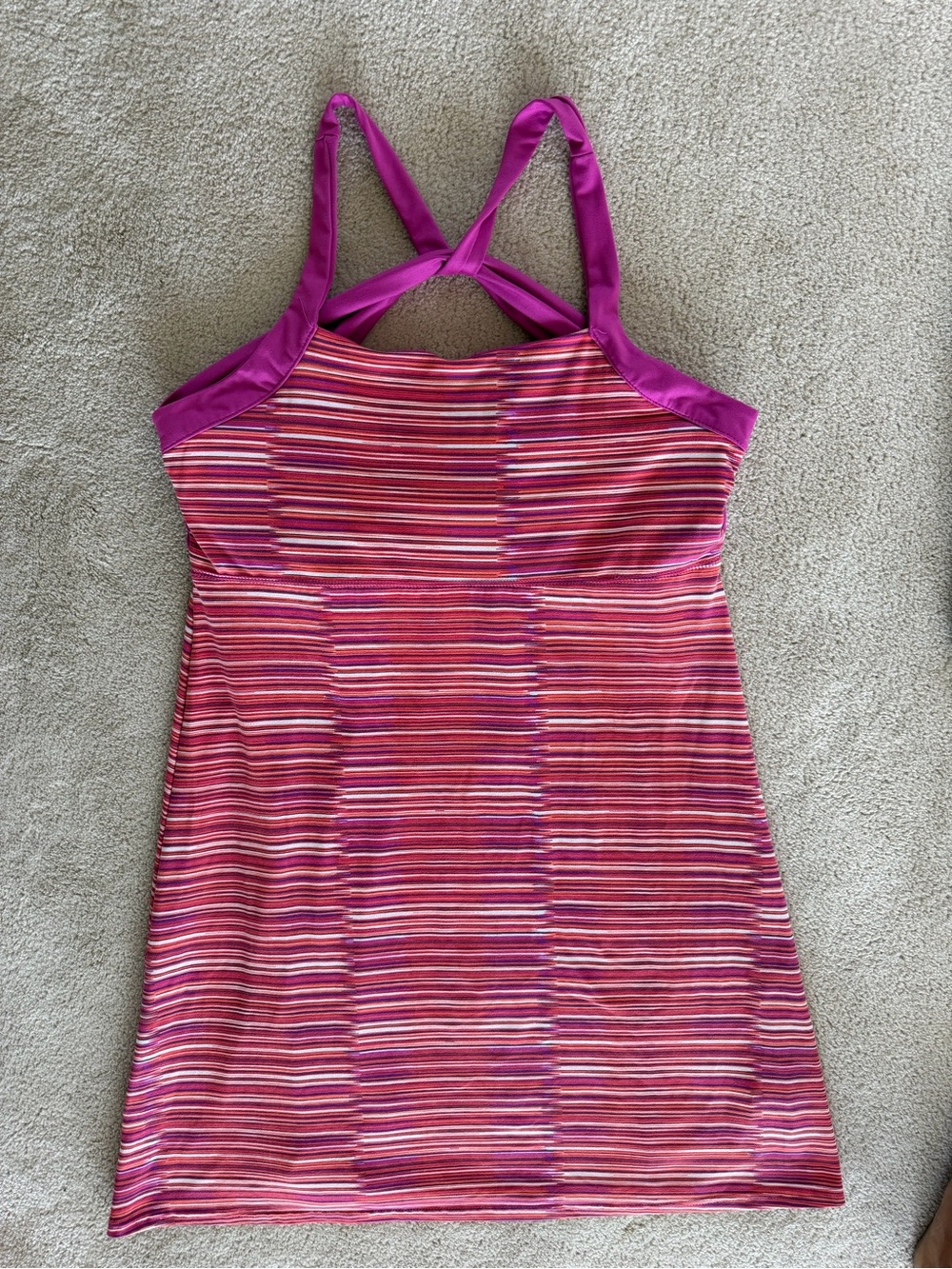 Soybu Pink & Purple Striped Racerback Active Dress